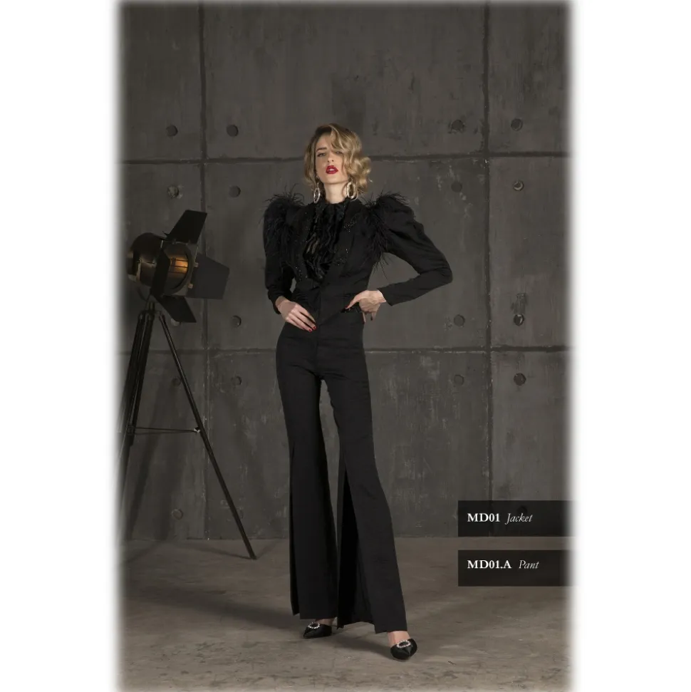 Danilo Forestieri - Mini Bustier Jacket with Maxi Sleeves - Haute Couture Made in Italy - Luxury Exclusive Collection - Avvenice