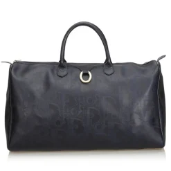 Dior Vintage - Big Oblique Duffle Bag - Black - Leather Handbag - Luxury High Quality - Avvenice