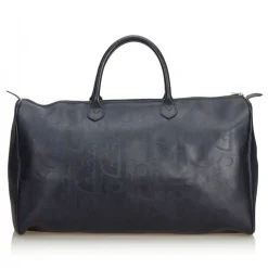 Dior Vintage - Big Oblique Duffle Bag - Black - Leather Handbag - Luxury High Quality - Avvenice