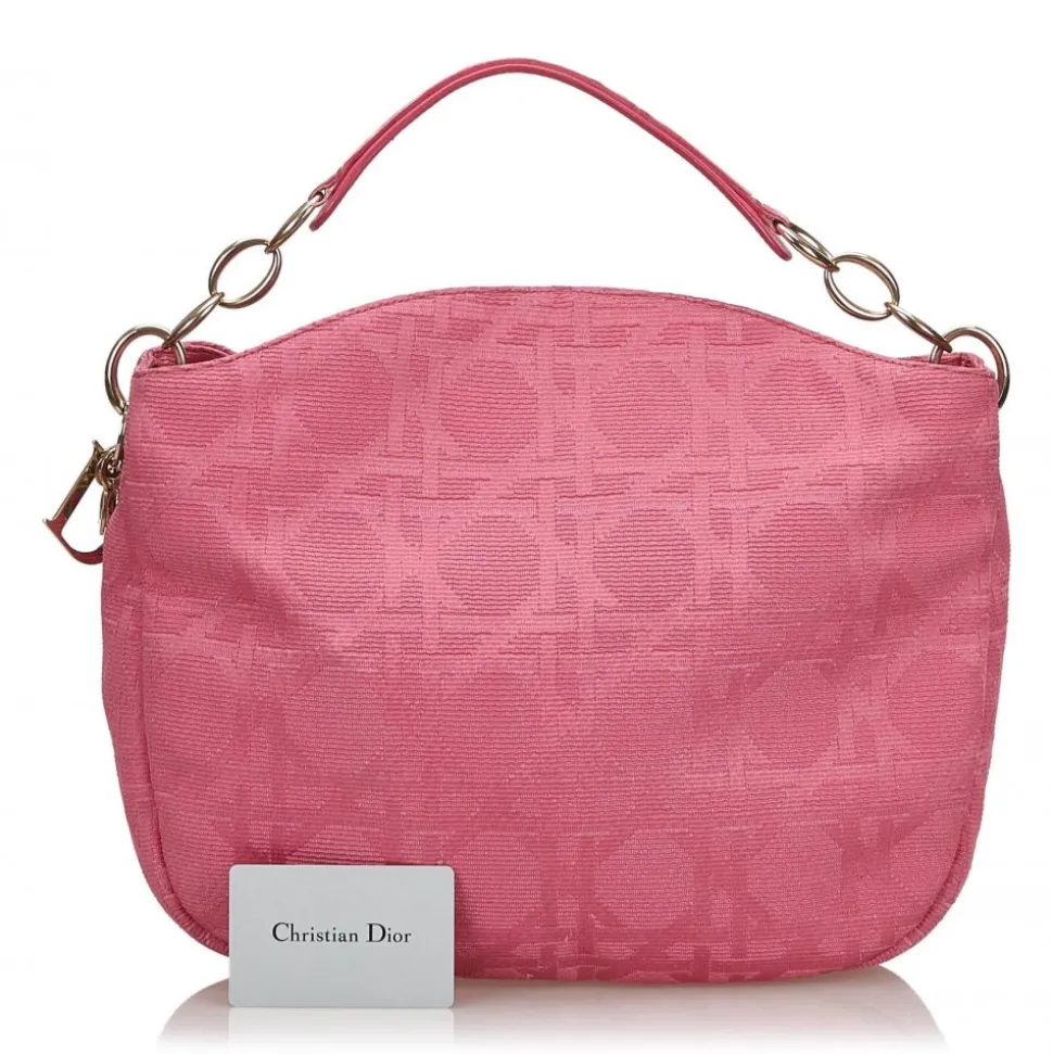 Dior Vintage - Cannage Canvas Shoulder Bag - Pink - Leather Handbag - Luxury High Quality - Avvenice