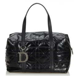 Dior Vintage - Cannage Handbag Bag - Black - Leather Handbag - Luxury High Quality - Avvenice