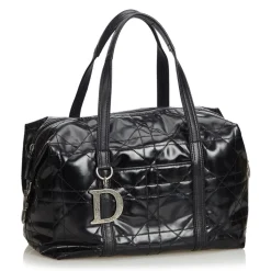 Dior Vintage - Cannage Handbag Bag - Black - Leather Handbag - Luxury High Quality - Avvenice