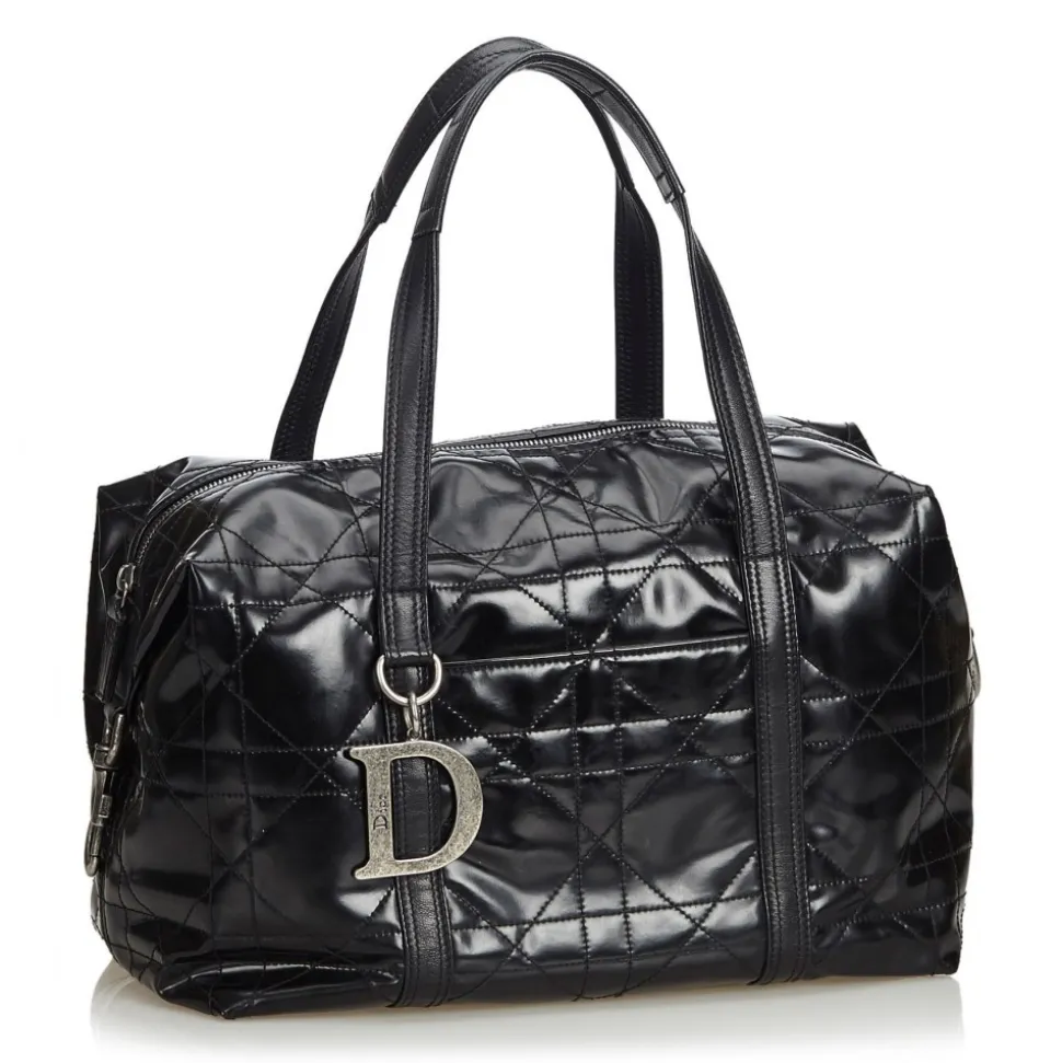 Dior Vintage - Cannage Handbag Bag - Black - Leather Handbag - Luxury High Quality - Avvenice