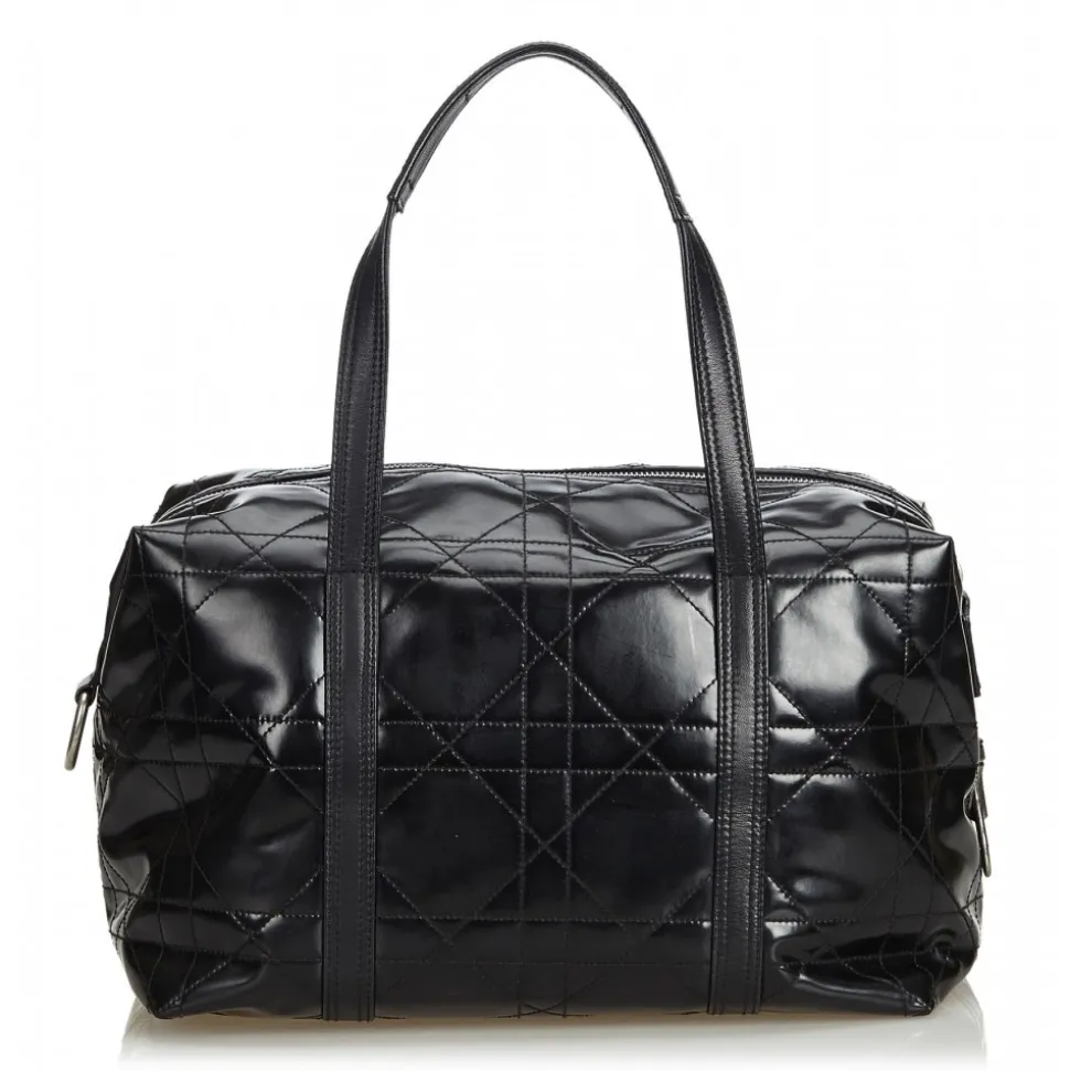 Dior Vintage - Cannage Handbag Bag - Black - Leather Handbag - Luxury High Quality - Avvenice