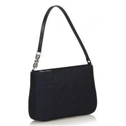Dior Vintage - Cannage Nylon Baguette Bag - Blue - Leather and Canvas Handbag - Luxury High Quality - Avvenice