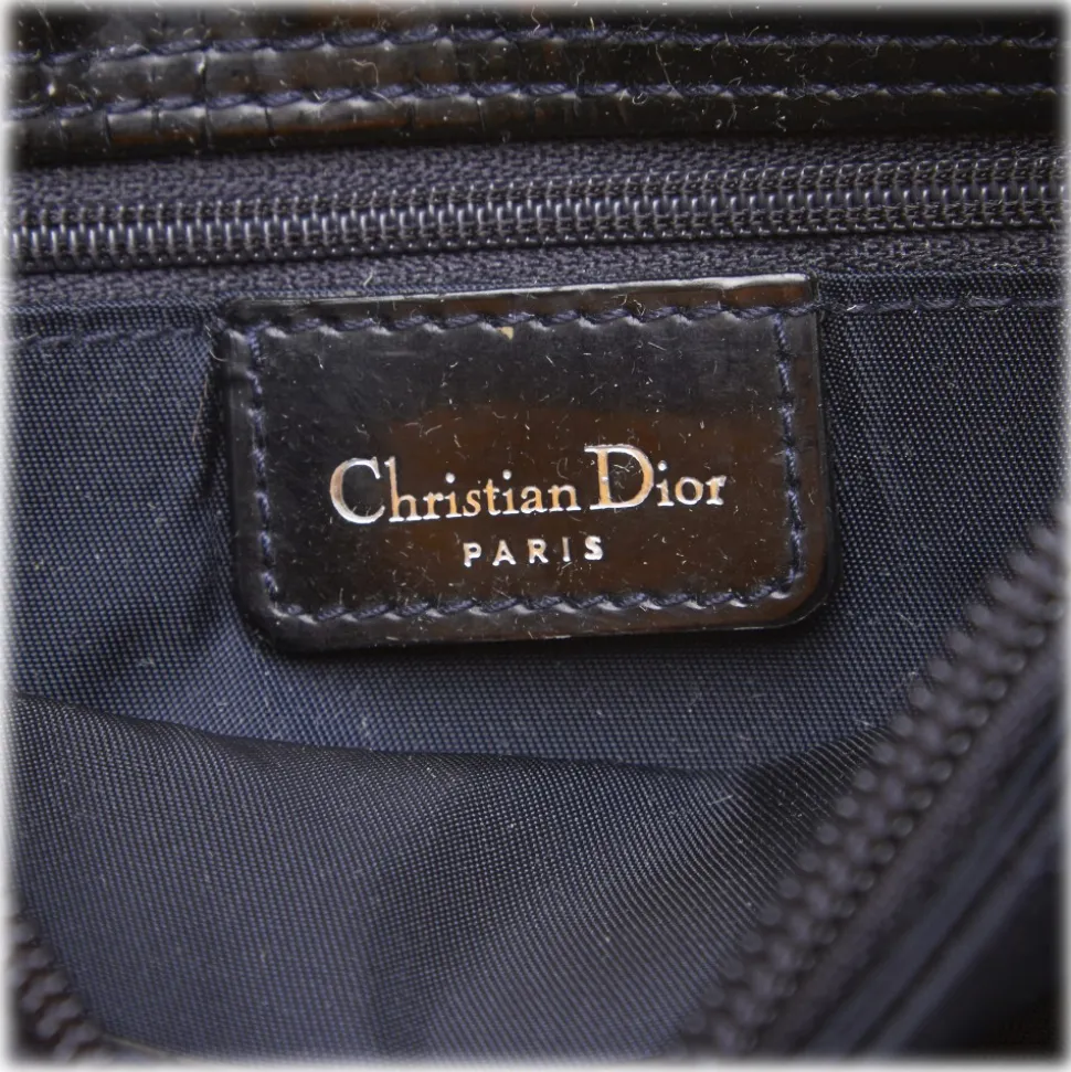 Dior Vintage - Cannage Nylon Baguette Bag - Blue - Leather and Canvas Handbag - Luxury High Quality - Avvenice