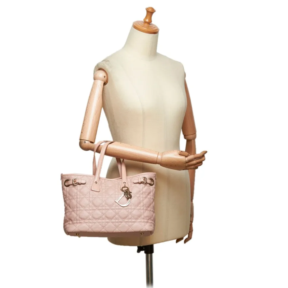 Dior Vintage - Cannage Panarea Tote Bag - Pink - Leather Handbag - Luxury High Quality - Avvenice