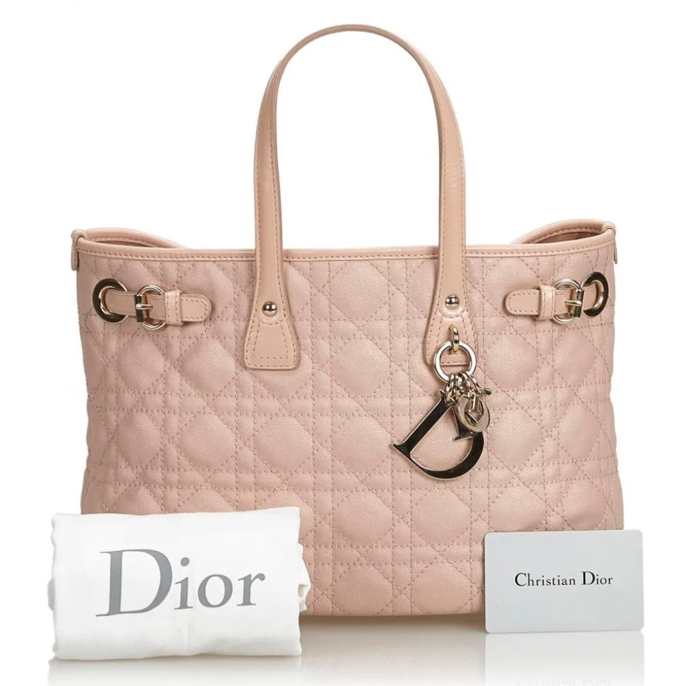 Dior Vintage - Cannage Panarea Tote Bag - Pink - Leather Handbag - Luxury High Quality - Avvenice