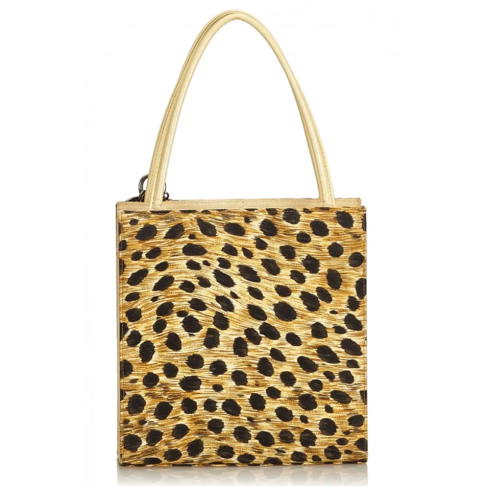 Dior Vintage - Canvas Tote Bag - Yellow Black - Leather Handbag - Luxury High Quality - Avvenice