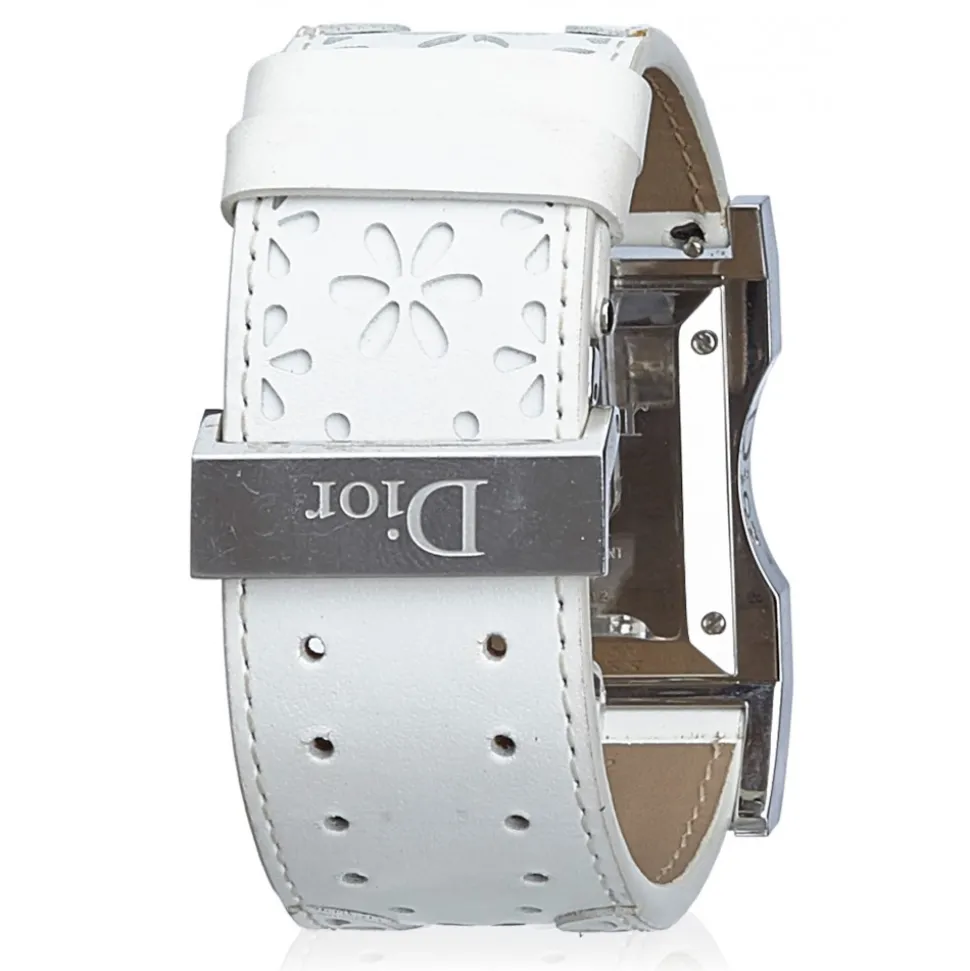 Dior Vintage - Chris 47 Watch - White Ivory - Metal and Leather DIor Watch - Luxury High Quality - Avvenice
