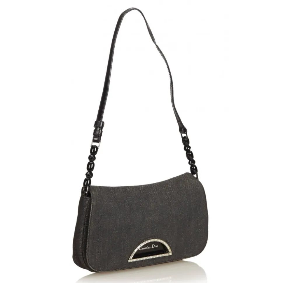 Dior Vintage - Denim Malice Baguette Bag - Grey - Leather and Canvas Handbag - Luxury High Quality - Avvenice