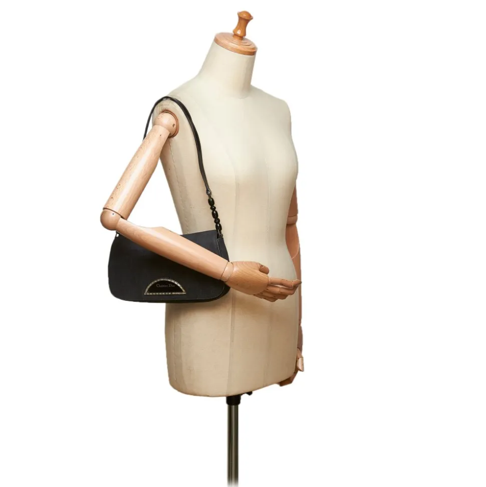 Dior Vintage - Denim Malice Baguette Bag - Grey - Leather and Canvas Handbag - Luxury High Quality - Avvenice