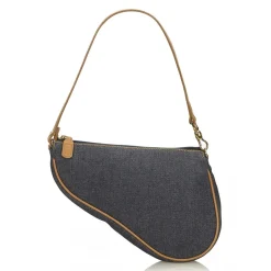 Dior Vintage - Denim Mini Saddle Bag - Blue - Leather and Canvas Handbag - Luxury High Quality - Avvenice