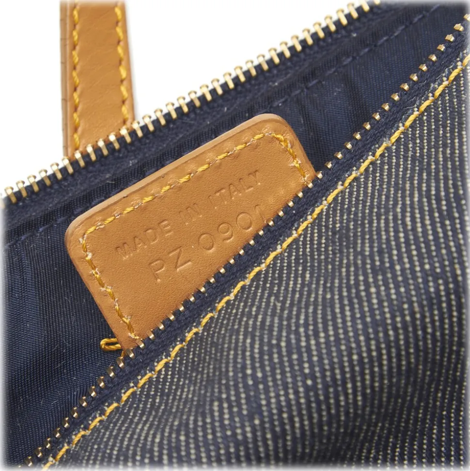 Dior Vintage - Denim Mini Saddle Bag - Blue - Leather and Canvas Handbag - Luxury High Quality - Avvenice