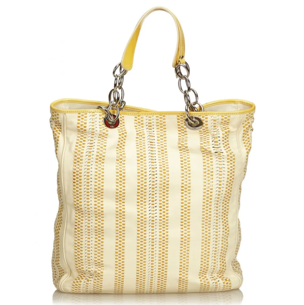 Dior Vintage - Large Woven Leather Soft Shopper Tote Bag - Brown Beige - Leather Handbag - Luxury High Quality - Avvenice