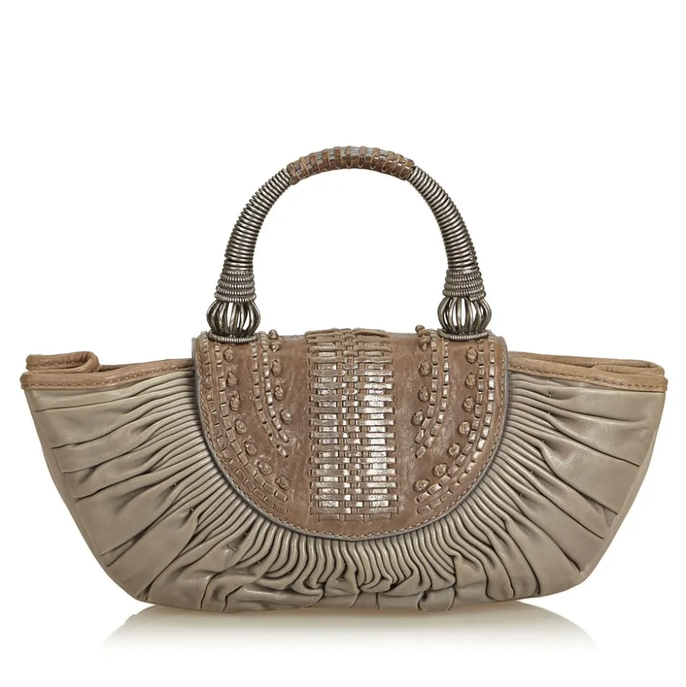 Dior Vintage - Leather Handbag Bag - Grey - Leather Handbag - Luxury High Quality - Avvenice