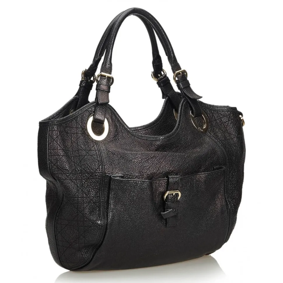 Dior Vintage - Leather Hobo Bag - Black - Leather Handbag - Luxury High Quality - Avvenice