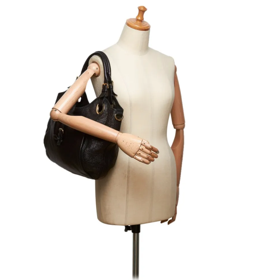 Dior Vintage - Leather Hobo Bag - Black - Leather Handbag - Luxury High Quality - Avvenice