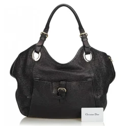 Dior Vintage - Leather Hobo Bag - Black - Leather Handbag - Luxury High Quality - Avvenice