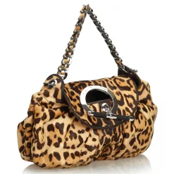 Dior Vintage - Leopard Print Pony Hair Shoulder Bag - Brown Beige - Leather Handbag - Luxury High Quality - Avvenice