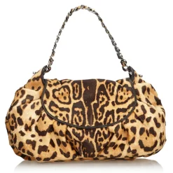 Dior Vintage - Leopard Print Pony Hair Shoulder Bag - Brown Beige - Leather Handbag - Luxury High Quality - Avvenice