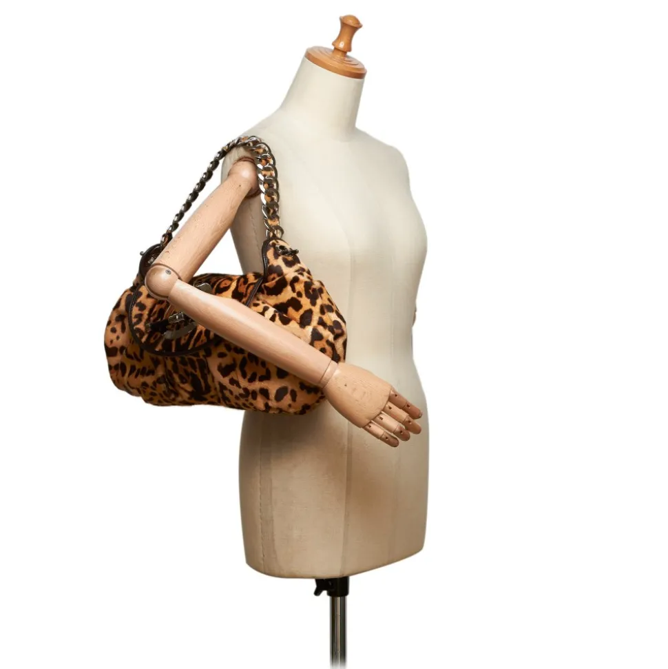 Dior Vintage - Leopard Print Pony Hair Shoulder Bag - Brown Beige - Leather Handbag - Luxury High Quality - Avvenice