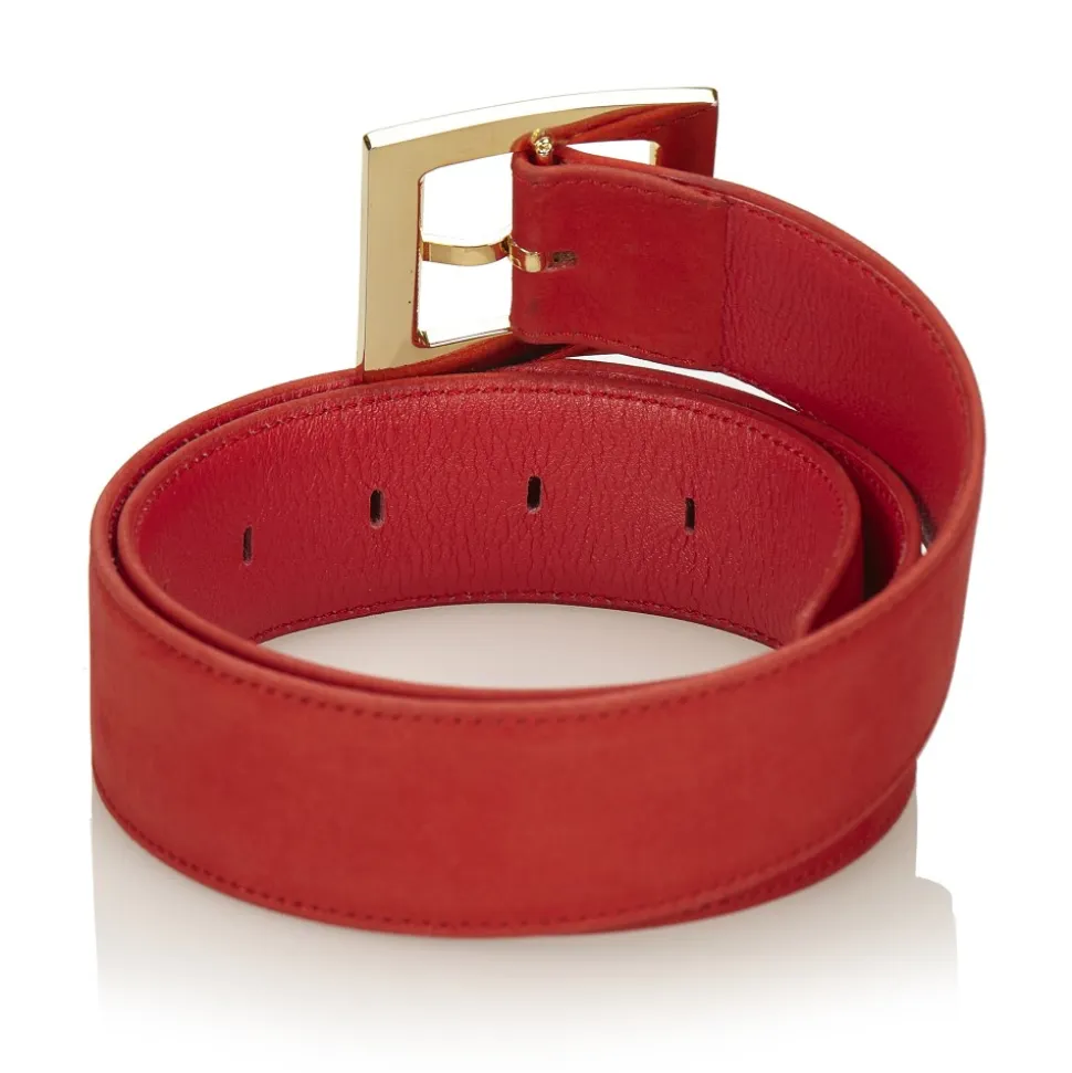Dior Vintage - Nubuck Leather Belt - Red - Nubuck Leather Belt - Luxury High Quality - Avvenice