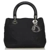 Dior Vintage - Nylon 2 Way Lady Dior Bag - Black - Leather and Canvas Handbag - Luxury High Quality - Avvenice
