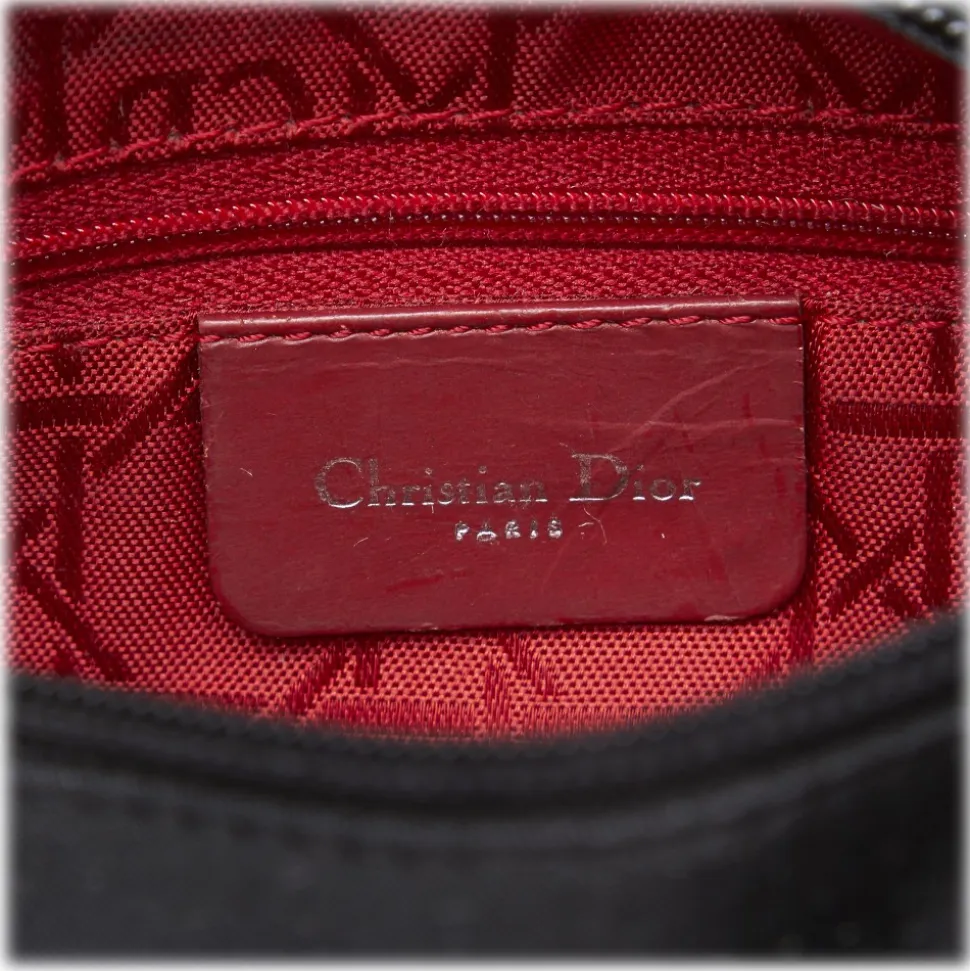 Dior Vintage - Nylon 2 Way Lady Dior Bag - Black - Leather and Canvas Handbag - Luxury High Quality - Avvenice