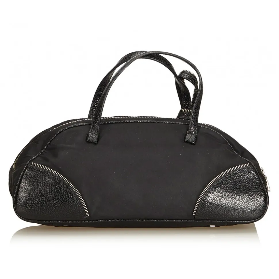 Dior Vintage - Nylon Handbag Bag - Black - Leather and Canvas Handbag - Luxury High Quality - Avvenice