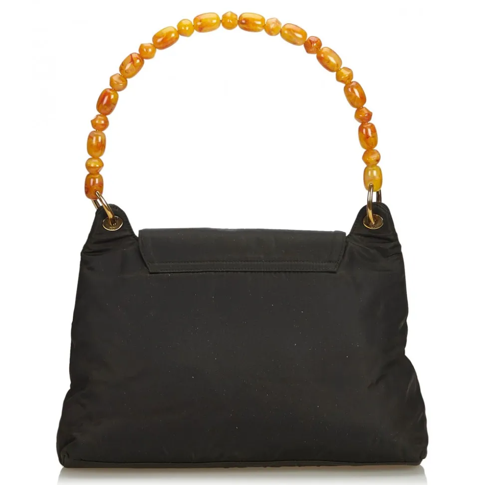 Dior Vintage - Nylon Malice Pearl Shoulder Bag - Black - Leather and Canvas Handbag - Luxury High Quality - Avvenice