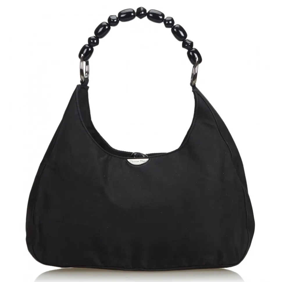 Dior Vintage - Nylon Malice Pearl Shoulder Bag - Black - Leather Handbag - Luxury High Quality - Avvenice
