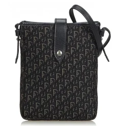 Dior Vintage - Oblique Canvas Handbag Bag - Black - Leather and Canvas Handbag - Luxury High Quality - Avvenice