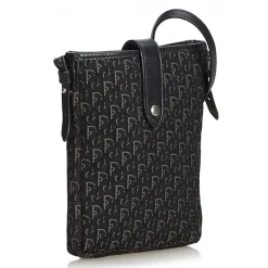 Dior Vintage - Oblique Canvas Handbag Bag - Black - Leather and Canvas Handbag - Luxury High Quality - Avvenice