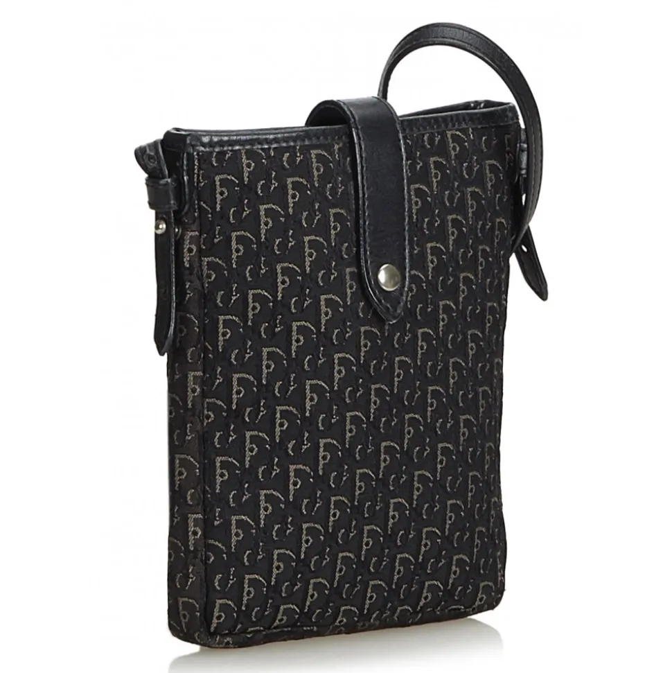 Dior Vintage - Oblique Canvas Handbag Bag - Black - Leather and Canvas Handbag - Luxury High Quality - Avvenice