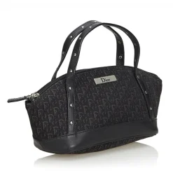 Dior Vintage - Oblique Canvas Handbag Bag - Black - Leather and Canvas Handbag - Luxury High Quality - Avvenice