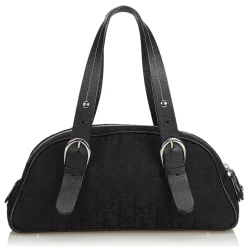 Dior Vintage - Oblique Floral Jacquard Handbag Bag - Black - Leather and Canvas Handbag - Luxury High Quality - Avvenice