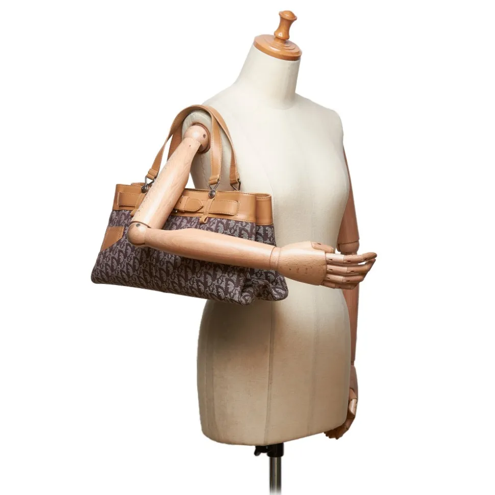 Dior Vintage - Oblique Jacquard Handbag Bag - Brown - Leather Handbag - Luxury High Quality - Avvenice