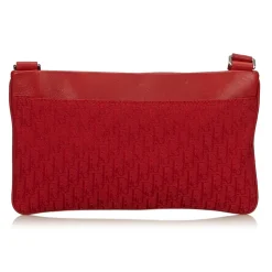 Dior Vintage - Oblique Jacquard Shoulder Bag - Red - Leather and Canvas Handbag - Luxury High Quality - Avvenice