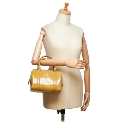 Dior Vintage - Oblique Patent Leather Boston Bag - Brown Beige - Leather Handbag - Luxury High Quality - Avvenice
