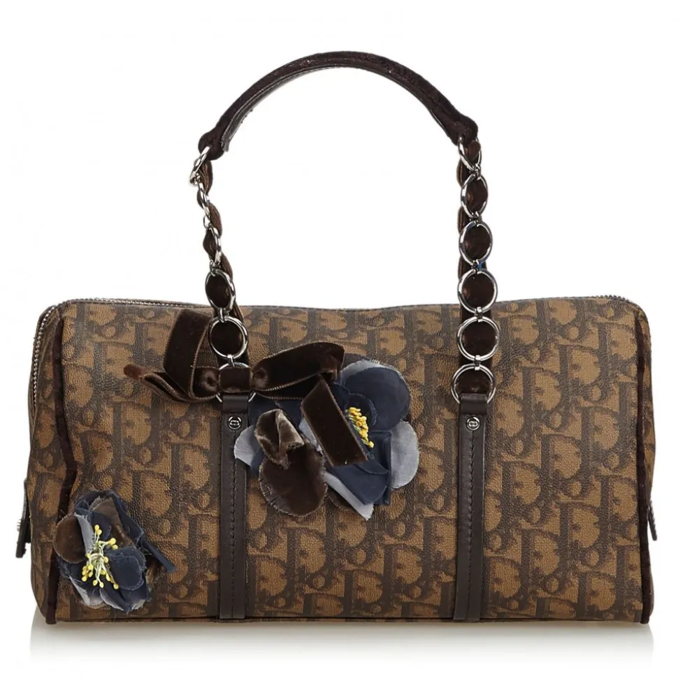 Dior Vintage - Oblique Romantique Handbag Bag - Brown - Leather Handbag - Luxury High Quality - Avvenice