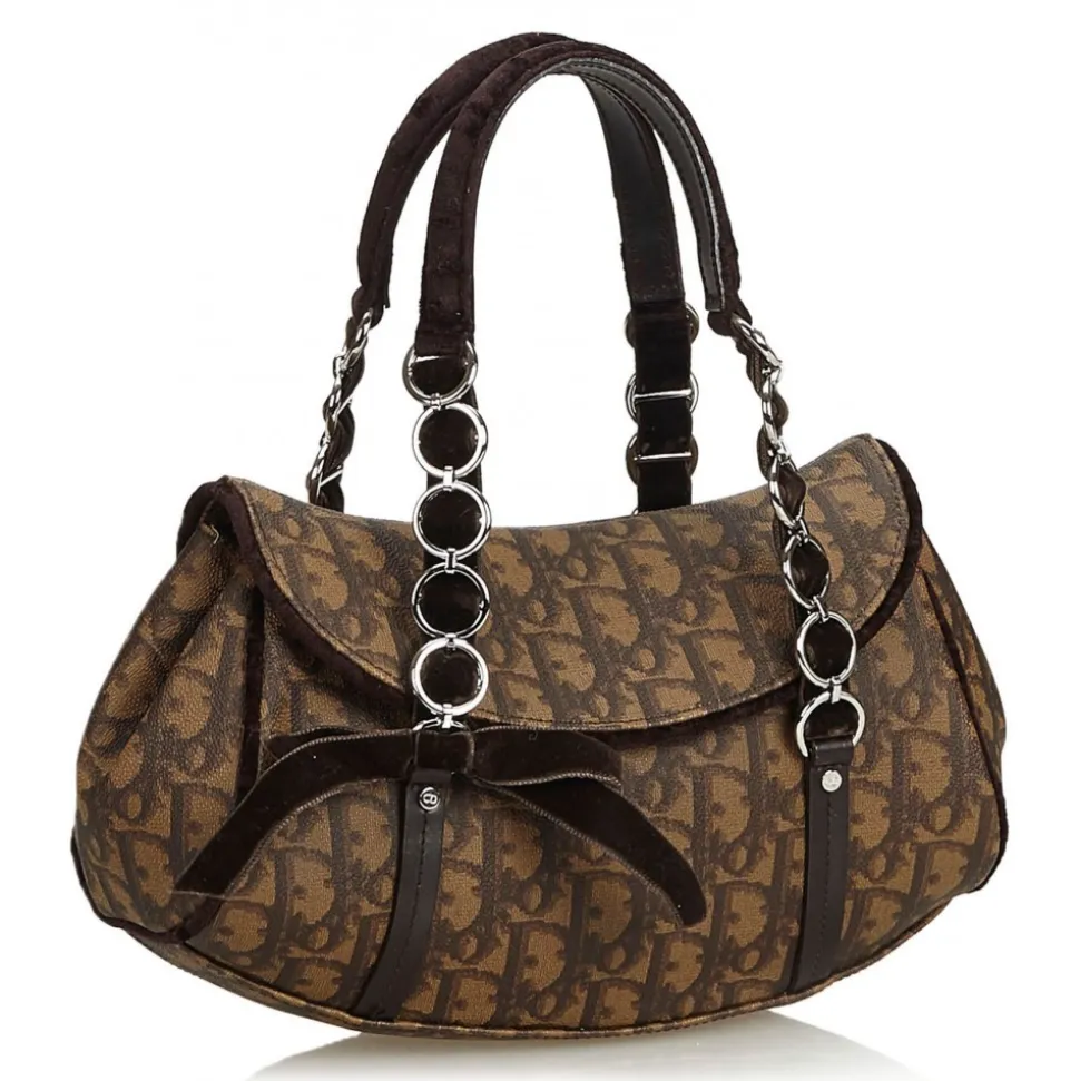 Dior Vintage - Oblique Romantique Handbag Bag - Brown - Leather Handbag - Luxury High Quality - Avvenice