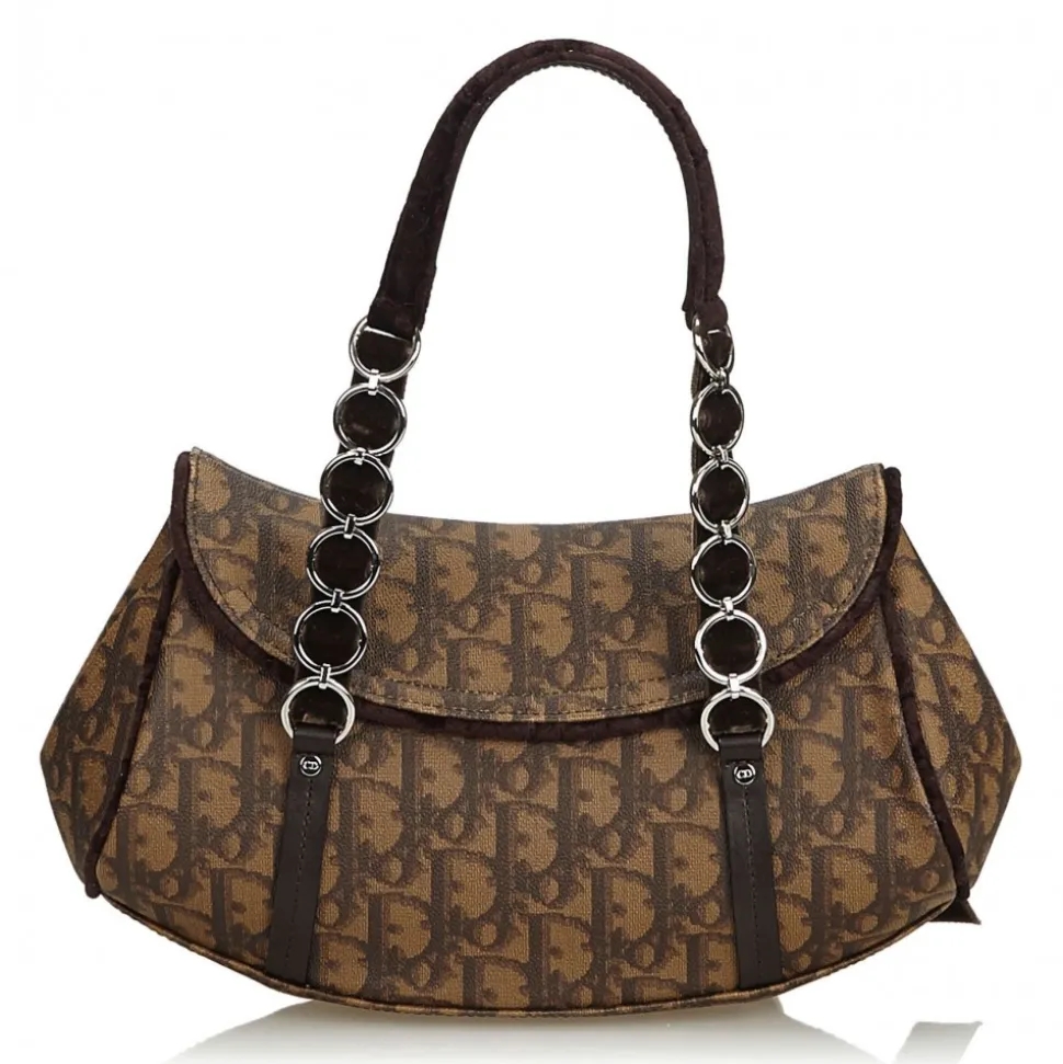 Dior Vintage - Oblique Romantique Handbag Bag - Brown - Leather Handbag - Luxury High Quality - Avvenice