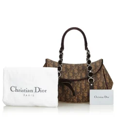 Dior Vintage - Oblique Romantique Handbag Bag - Brown - Leather Handbag - Luxury High Quality - Avvenice