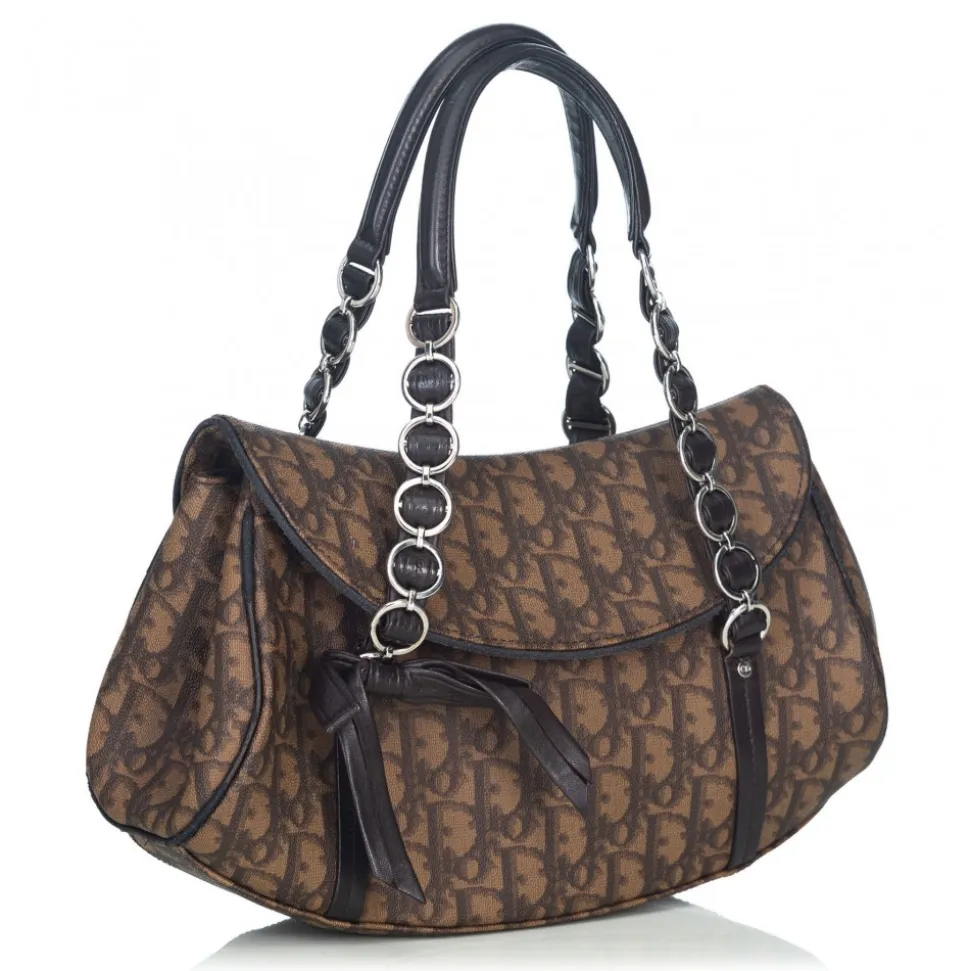 Dior Vintage - Oblique Romantique Shoulder Bag - Brown - Leather Handbag - Luxury High Quality - Avvenice