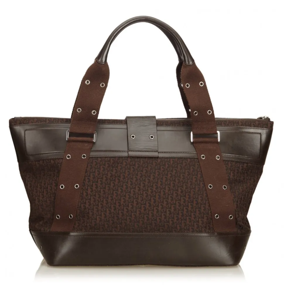 Dior Vintage - Oblique Shoulder Bag - Brown - Leather and Canvas Handbag - Luxury High Quality - Avvenice