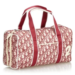 Dior Vintage - Oblique Trotter Boston Bag - Red White - Leather Handbag - Luxury High Quality - Avvenice