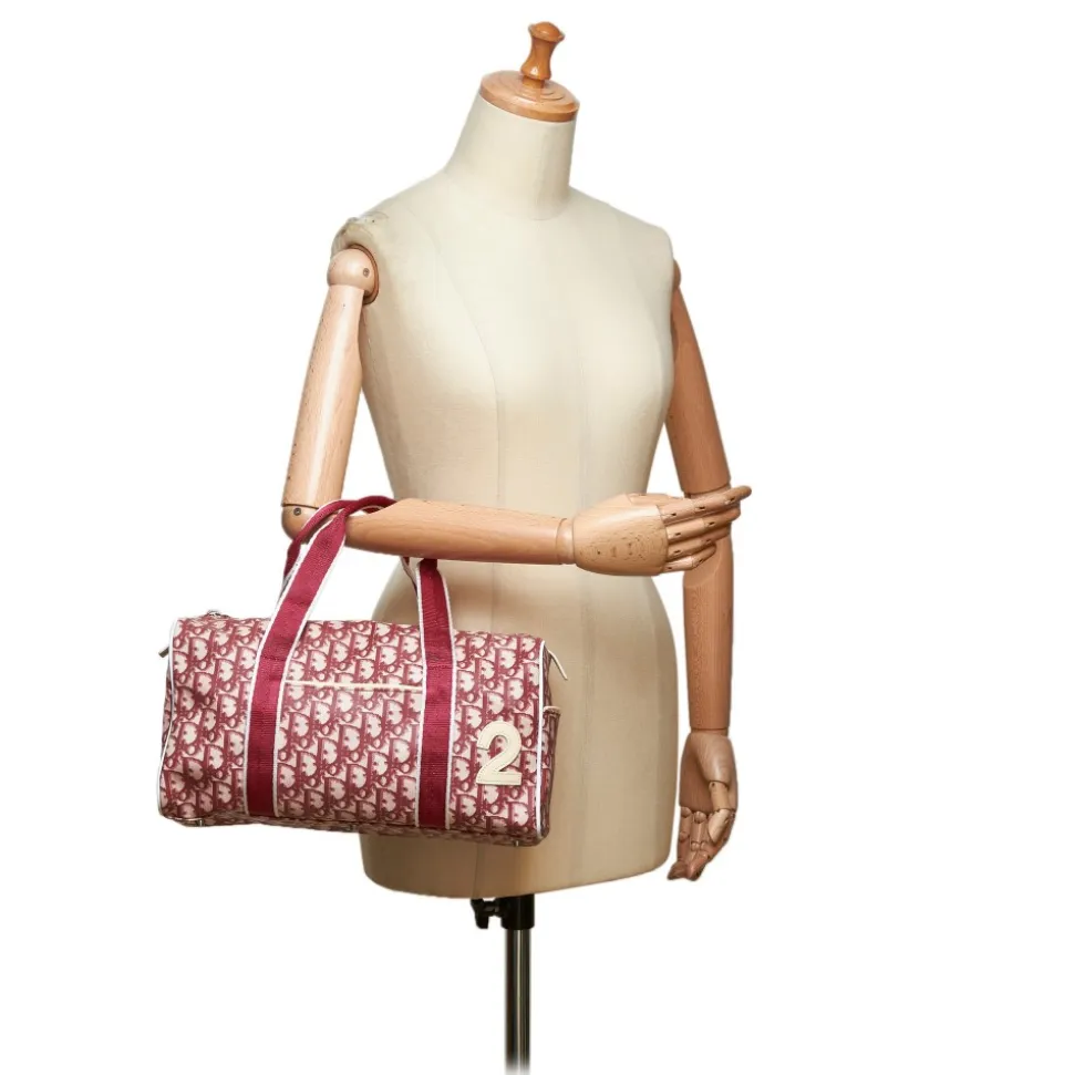 Dior Vintage - Oblique Trotter Boston Bag - Red White - Leather Handbag - Luxury High Quality - Avvenice