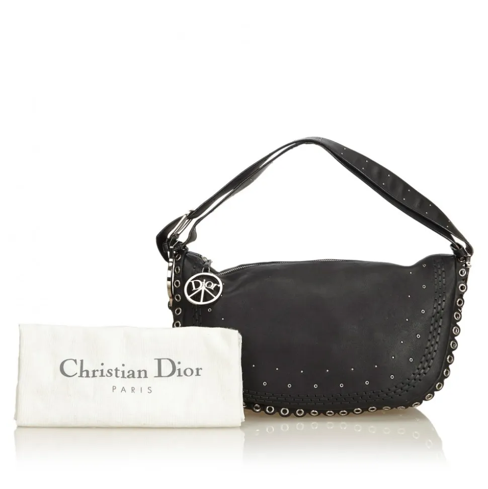 Dior Vintage - Peace and Love Hobo Bag - Black - Leather Handbag - Luxury High Quality - Avvenice