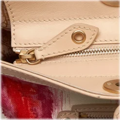Dior Vintage - Printed Canvas Shoulder Bag - Pink White Ivory - Leather and Canvas Handbag - Luxury High Quality - Avvenice